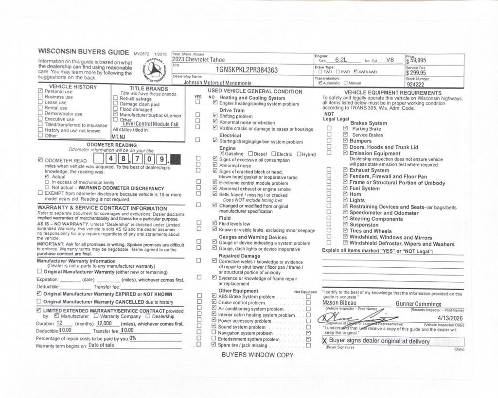 2023 Chevrolet Tahoe Z71