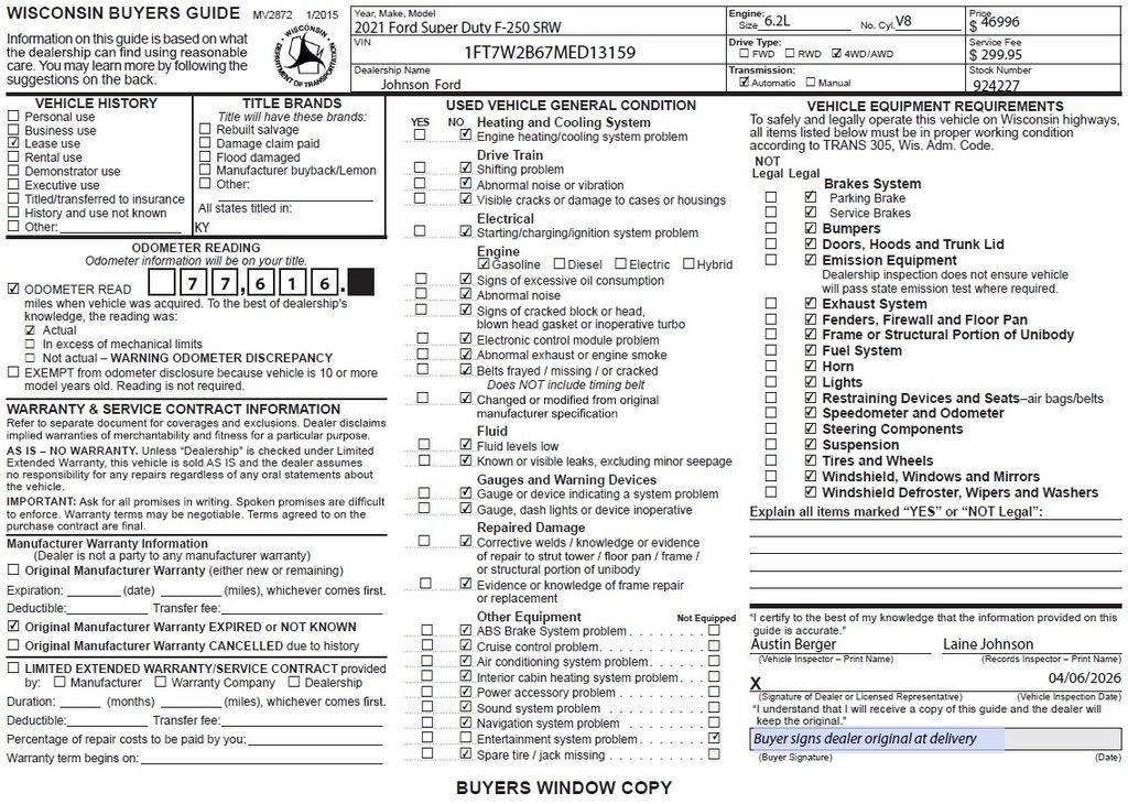 2021 Ford F-250SD Lariat