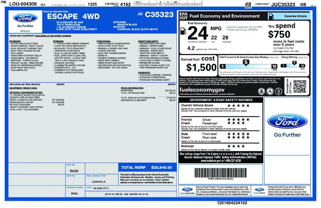 2018 Ford Escape SE