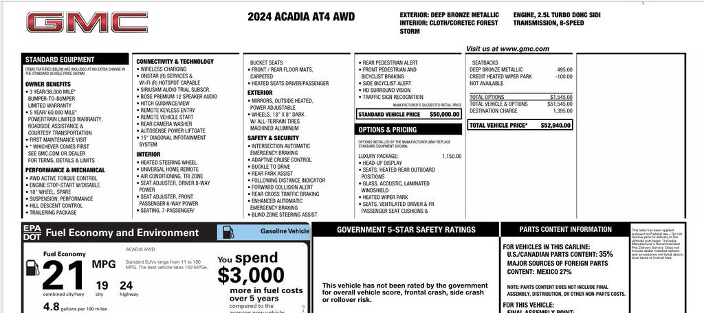 2024 GMC Acadia AT4