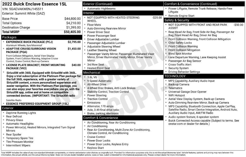 2022 Buick Enclave Essence