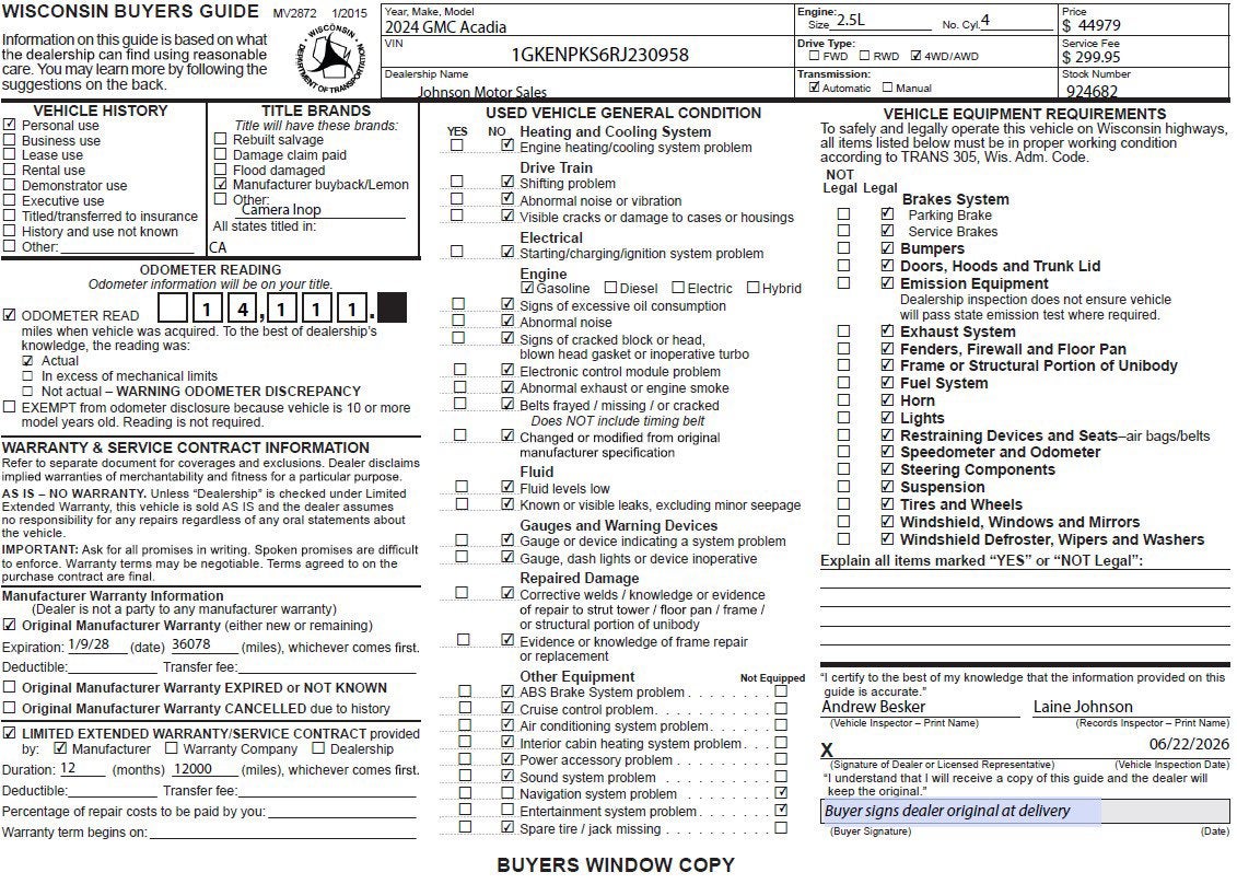 2024 GMC Acadia AWD AT4