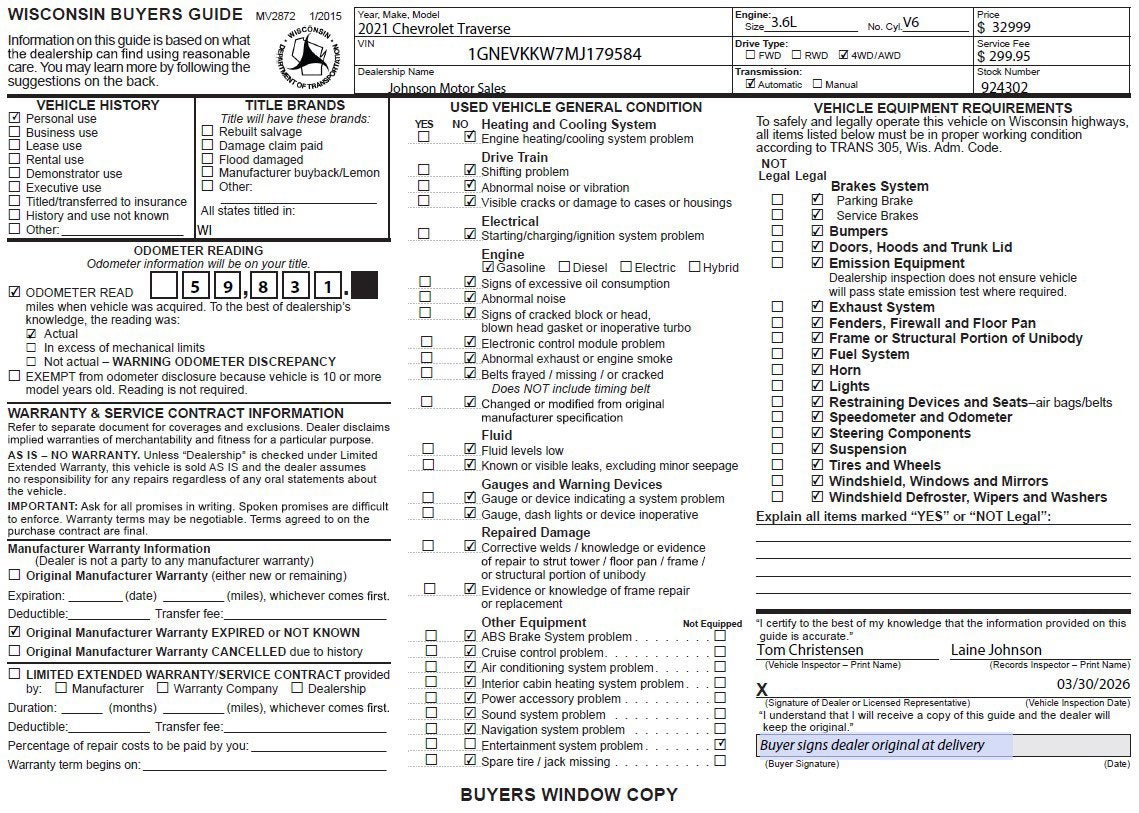 2021 Chevrolet Traverse Premier