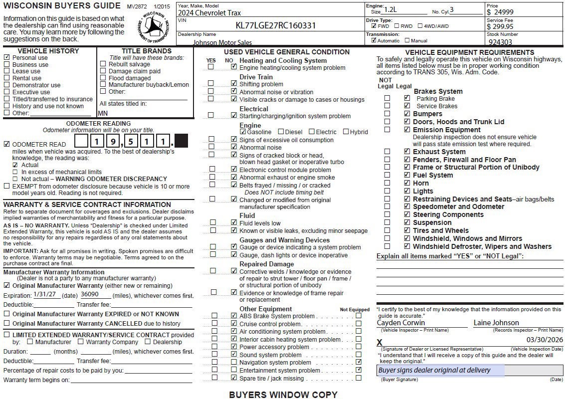 2024 Chevrolet Trax 1RS